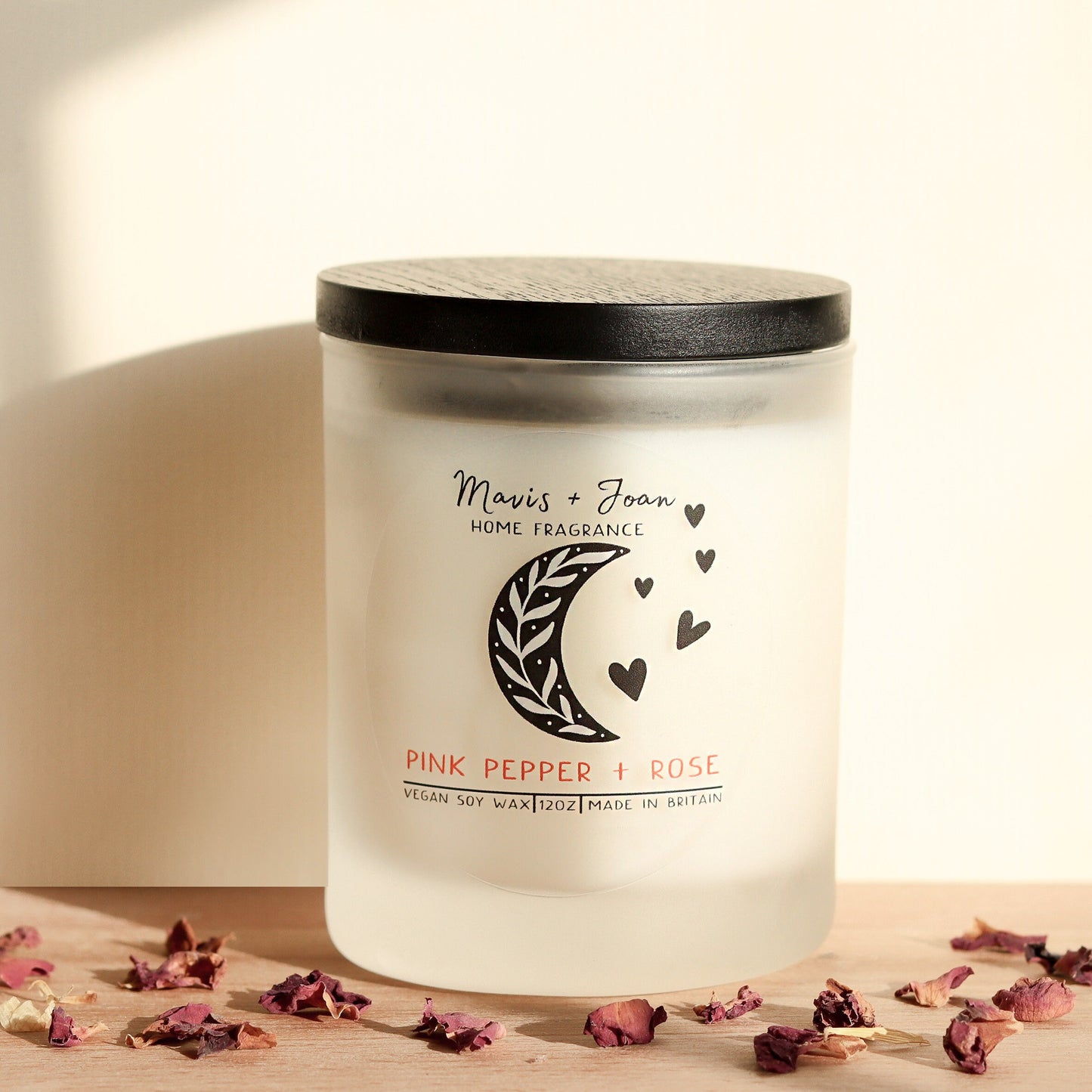 Pink pepper and rose soy wax candle - Floral and Romanic.