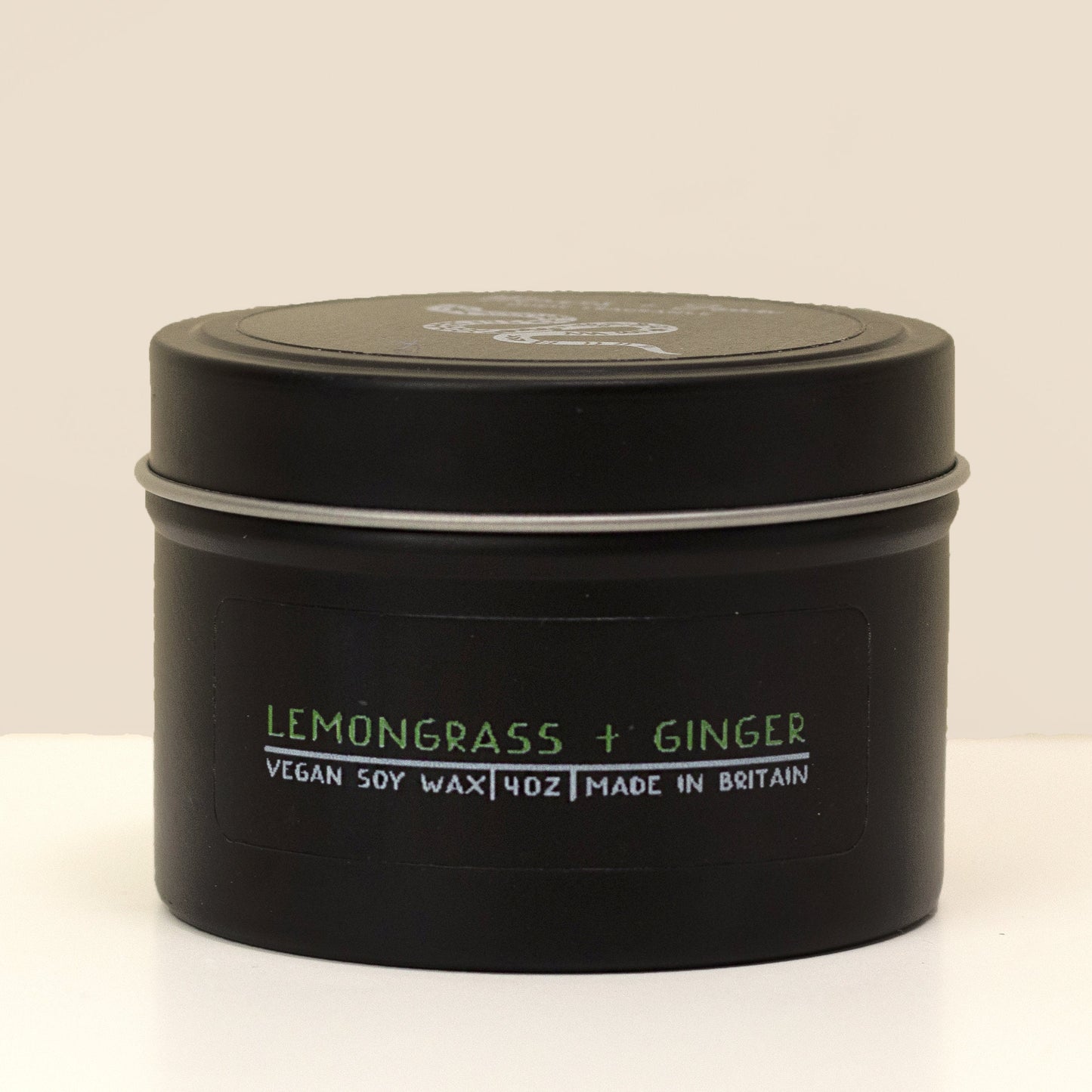 Tin candle, Lemongrass and Ginger - Fresh and citrusy.