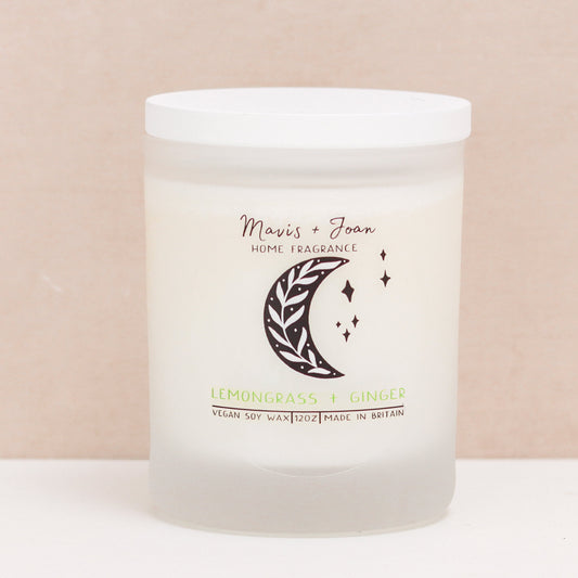 Lemongrass and ginger soy wax candle - Citrusy and fresh.