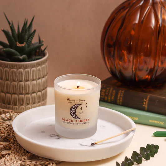 Black cherry soy wax candle - Sweet and fruity.